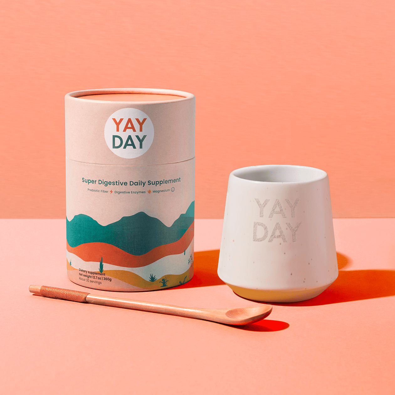 YayDay Welcome Kit comes with ceramic mug and bamboo spoon